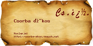 Csorba Ákos névjegykártya